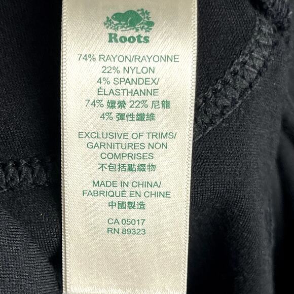 Roots Skinny Pull On Pants Womens Small Black Stretch Pockets Classic Basic - Picture 12 of 14